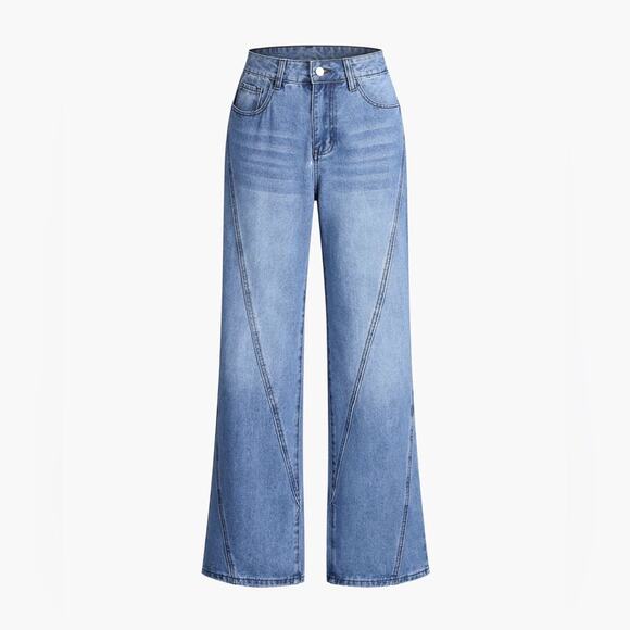 Commense Women's Straight Leg Jeans - Light Blue - Picture 12 of 12